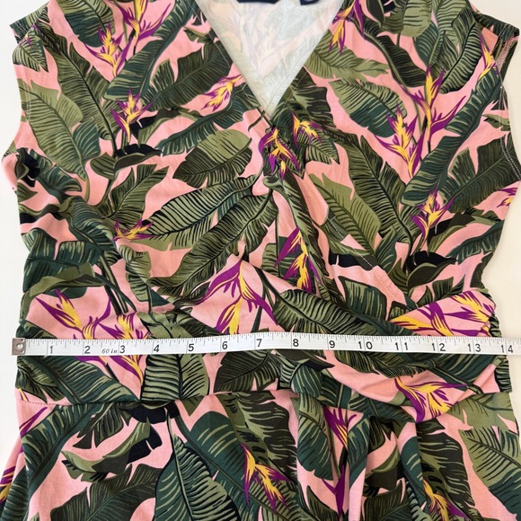 Lands End Womens Tropical Leaf Print Wrap Maxi Dress Size SMALL Resort Vacation - Picture 10 of 12